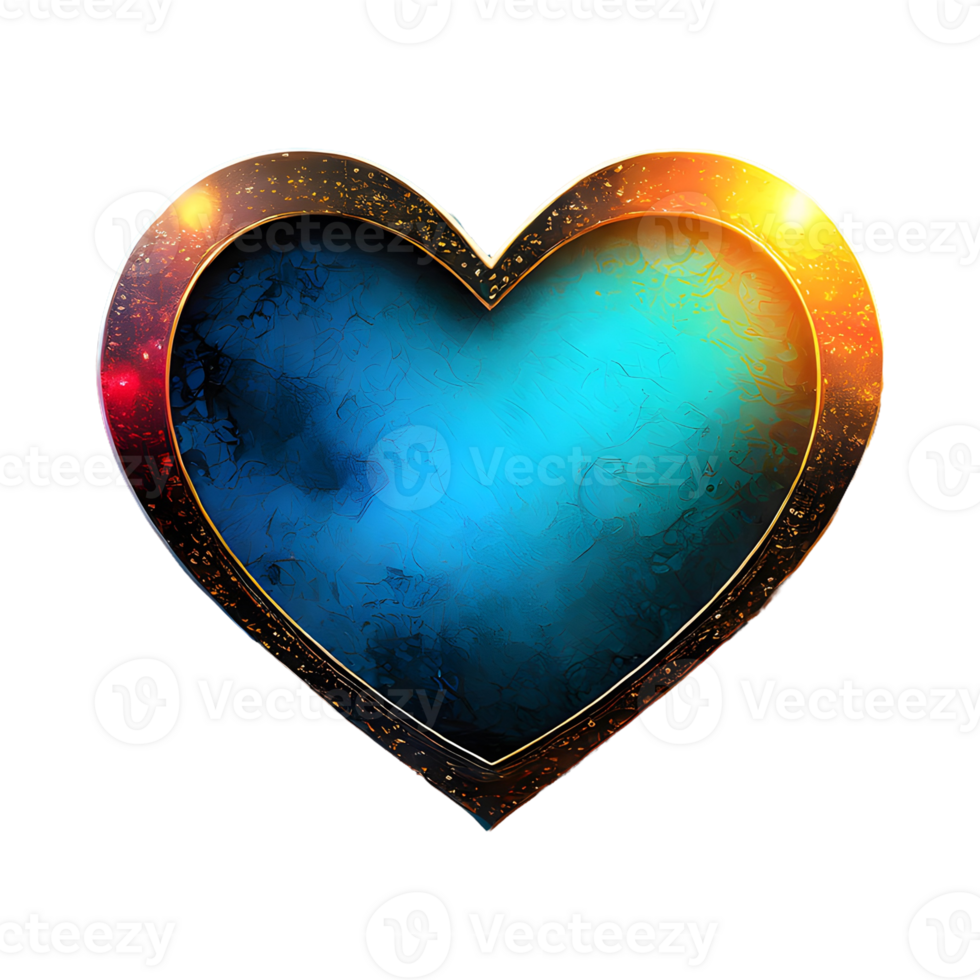 AI generated Heart With Banner isolated on transparent background png