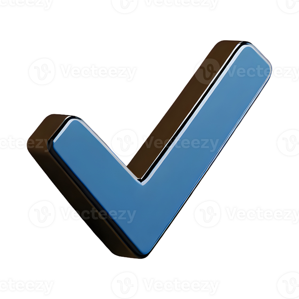 AI generated Check Mark icon 3d isolated on transparent background png