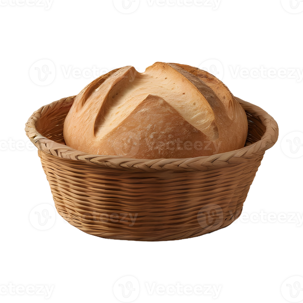 AI generated single Bread Basket isolated on transparent background