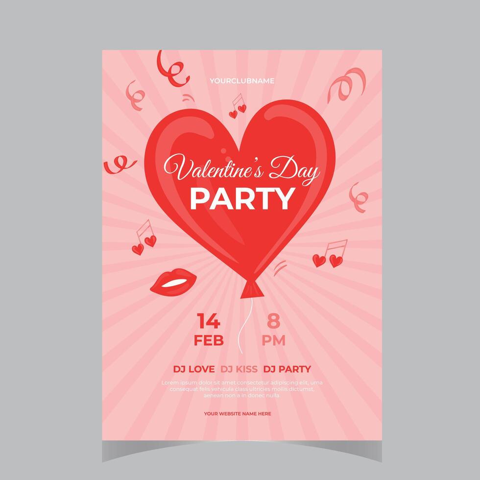 realista San Valentín día vertical póster modelo vector