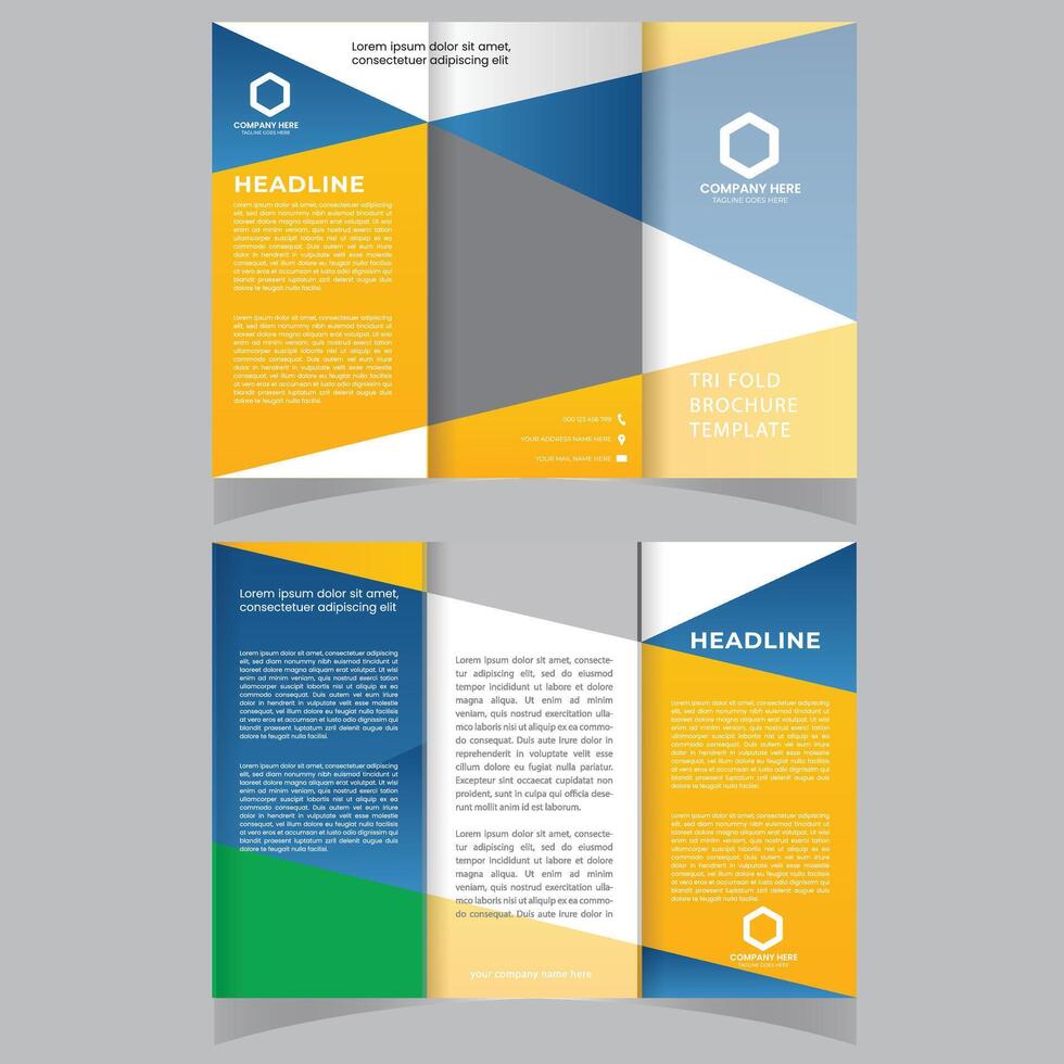 Tri fold brochure design with circle, corporate business template for tri fold flyer. Brochure design, brochure template, Business booklet, catalog, magazine, magnetic, design vector