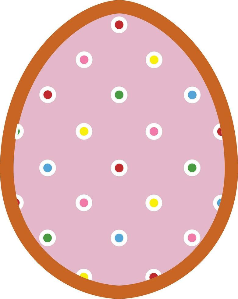 Easter cookie with white bunny in cartoon style. Easter sugar cookie template vector