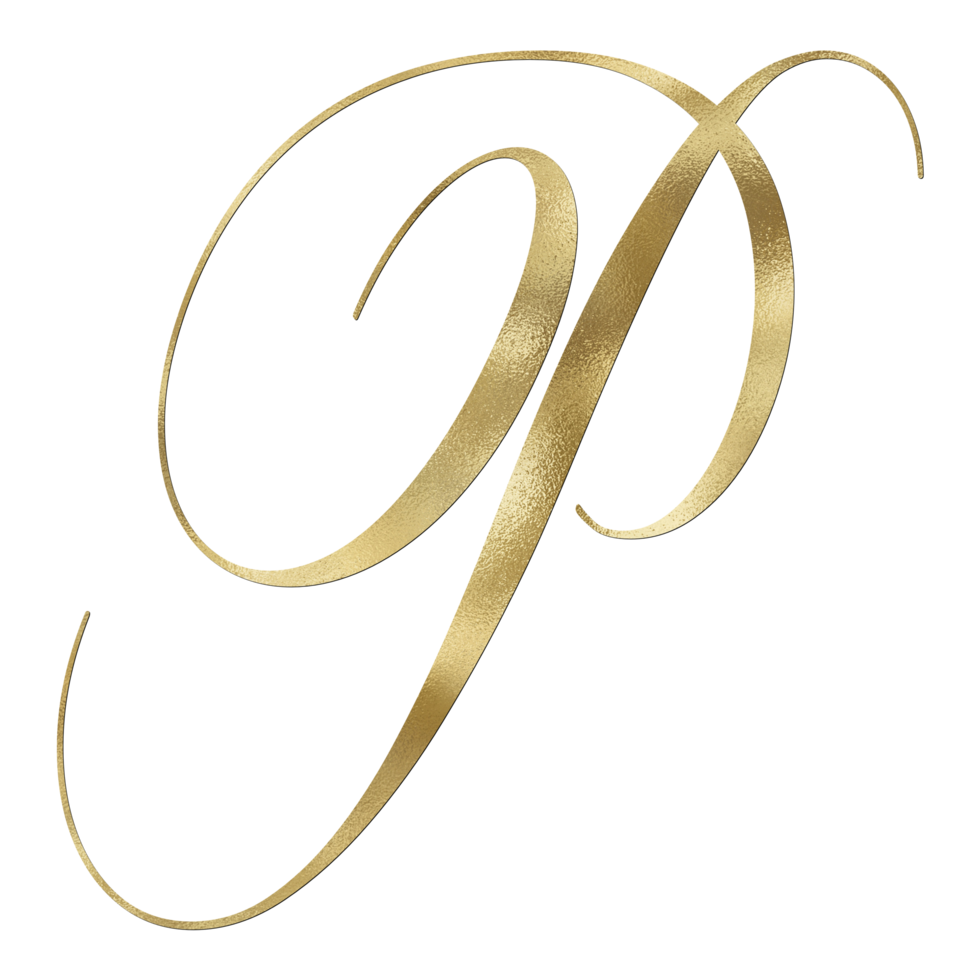 GOLDEN LETTER P CURSIVE STYLE png