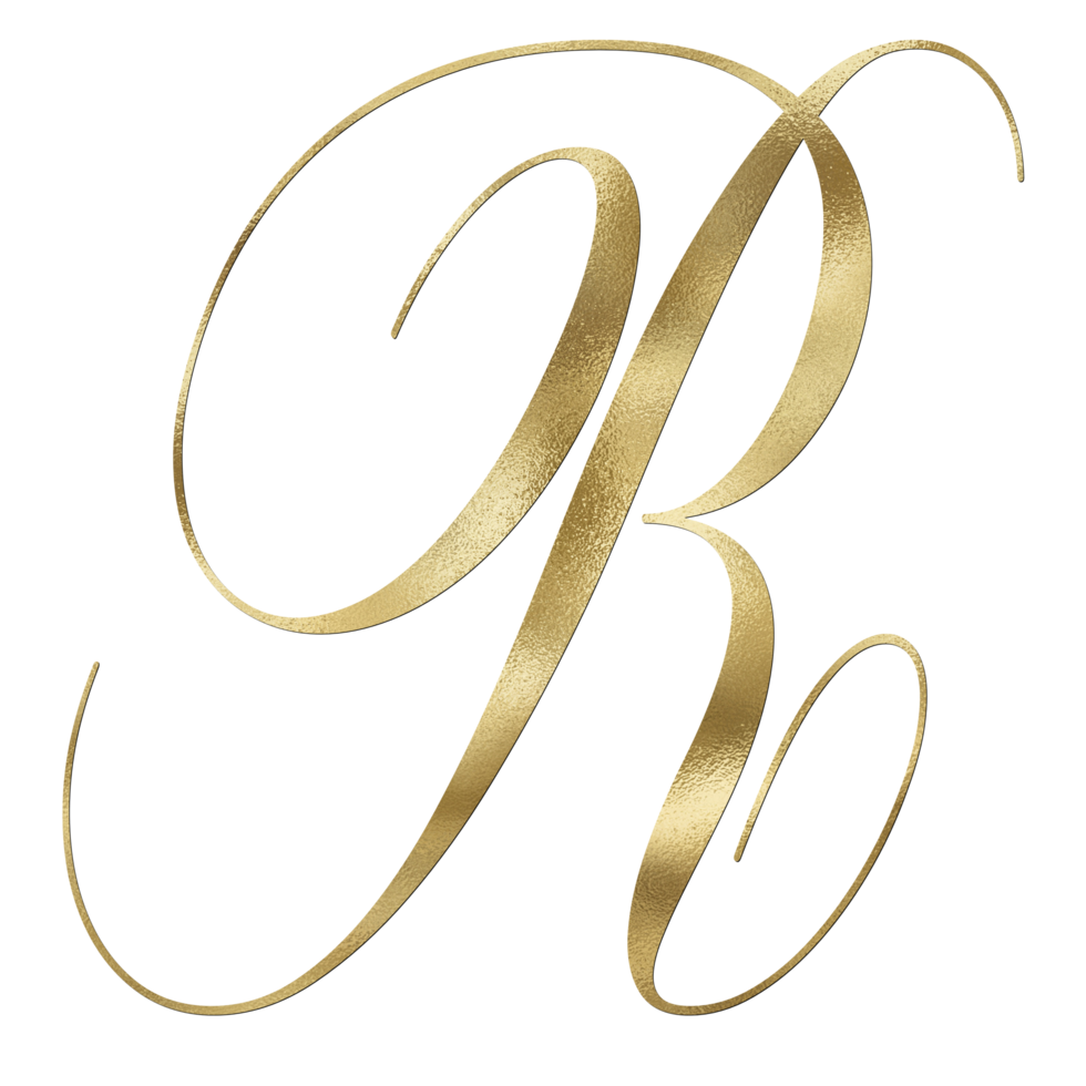 d'or lettre r cursive style png