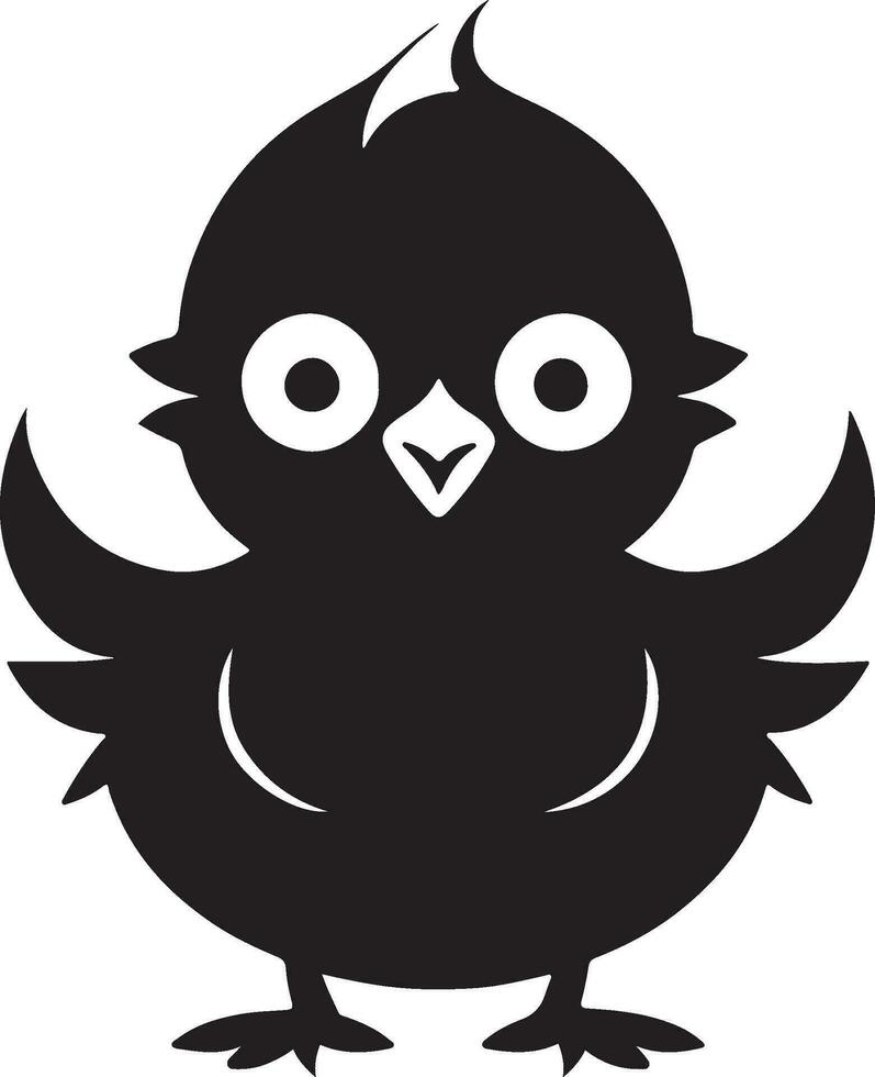 Baby chicken silhouette vector icon