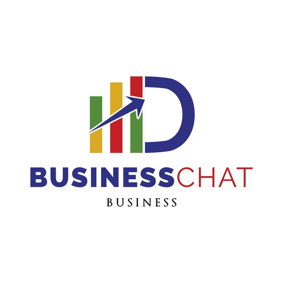 Initial Letter D Business Chart Icon Logo Design Template vector