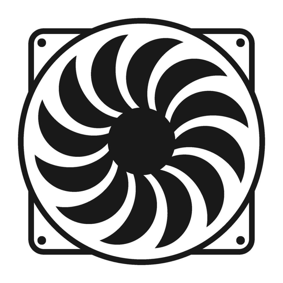 Exhaust Fan Air Cooling CPU Fan Icon vector