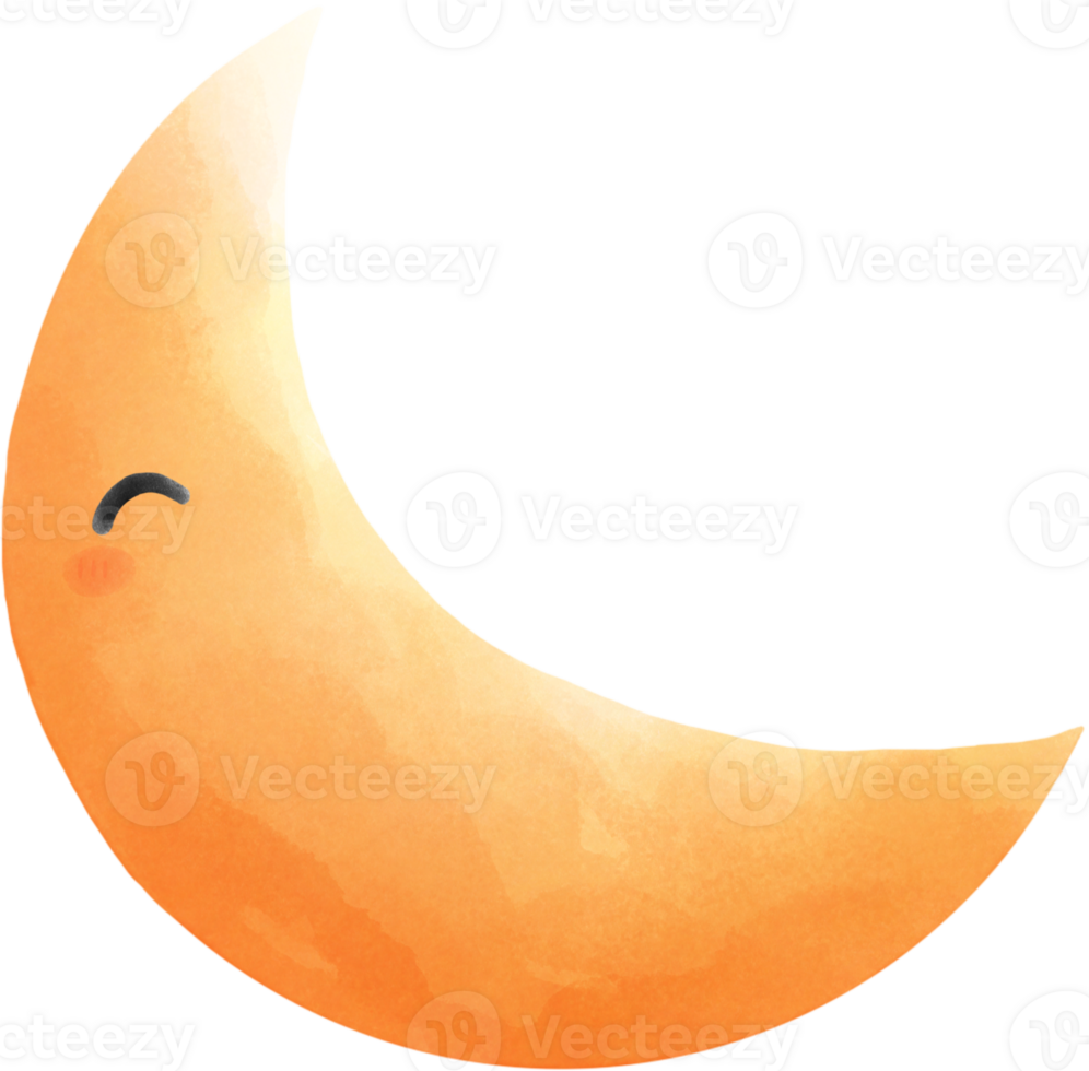 The moon is smiling happily. png