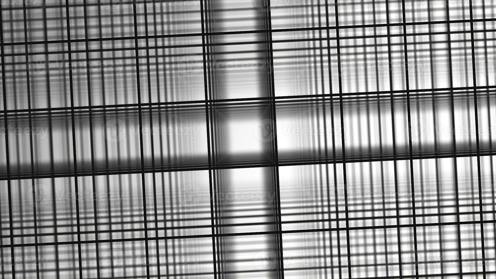 3D texture. Black and white background in a cage for banners and layouts. Volumetric background with bokeh effect. Background of intersecting gray lines. White background with perspective. Abstract photo