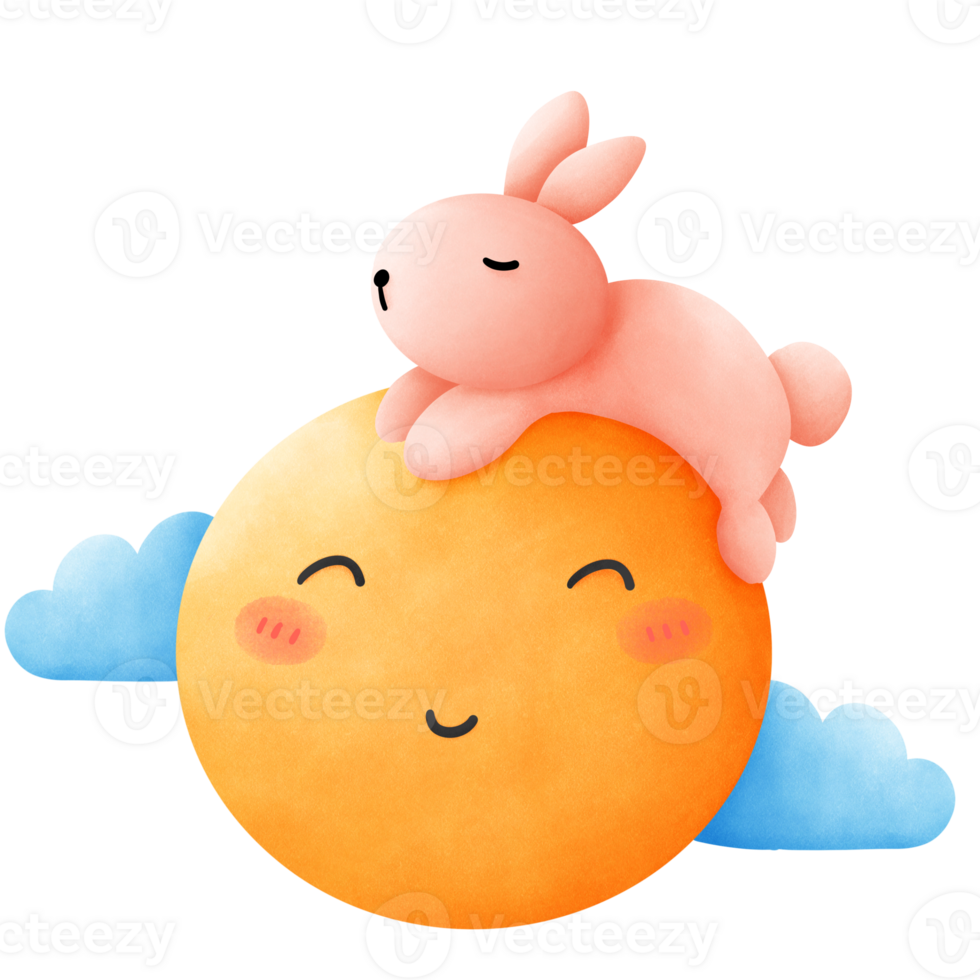 Rabbit and moon png