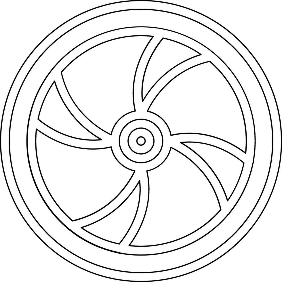 Wooden Wheel Vector Icon