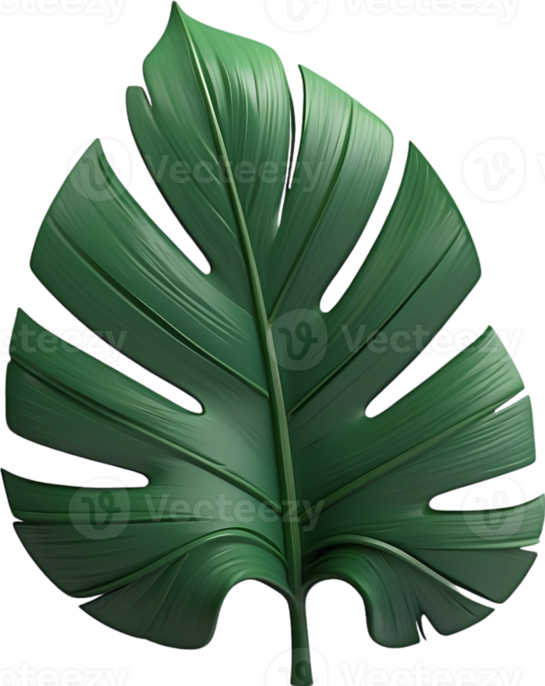 AI generated tropical leaves and palm leaves on a transparent background png