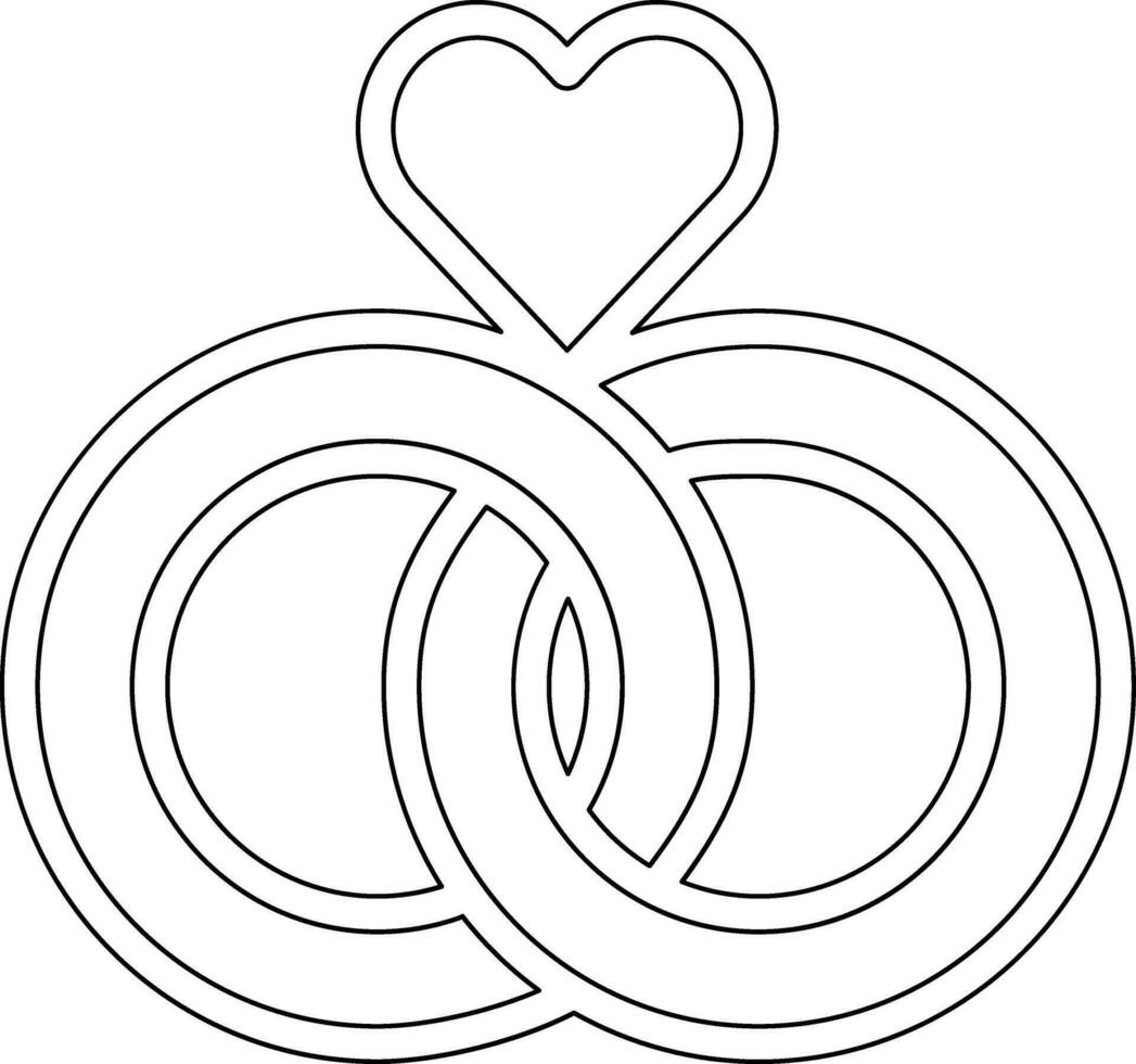 Wedding Rings Vector Icon