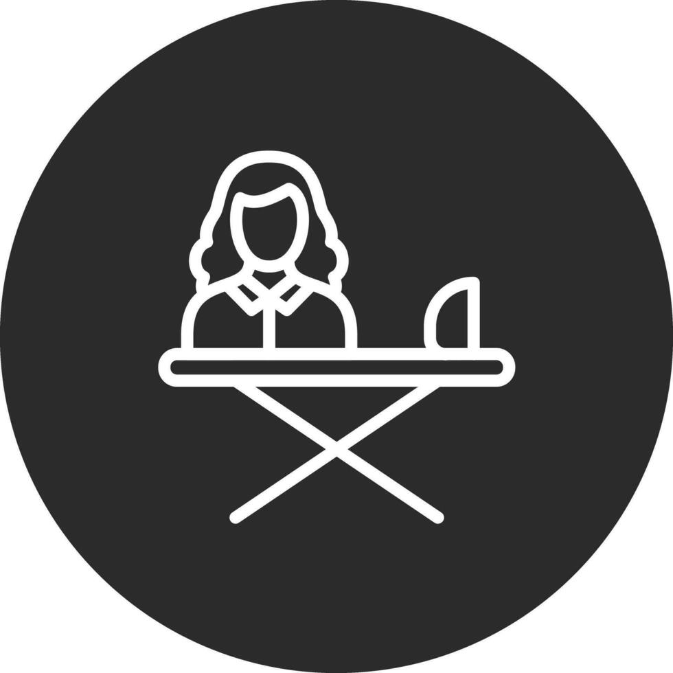 Woman Ironing Clothes Vector Icon