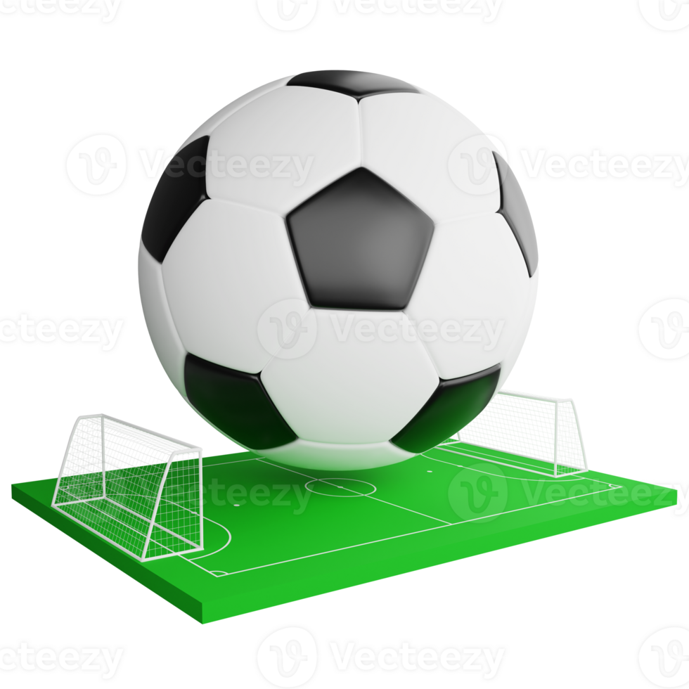 Football match clipart flat design icon isolated on transparent background, 3D render sport and exercise concept png