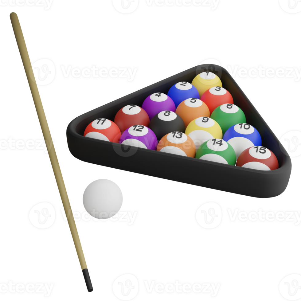 Snooker clipart flat design icon isolated on transparent background, 3D render sport and exercise concept png