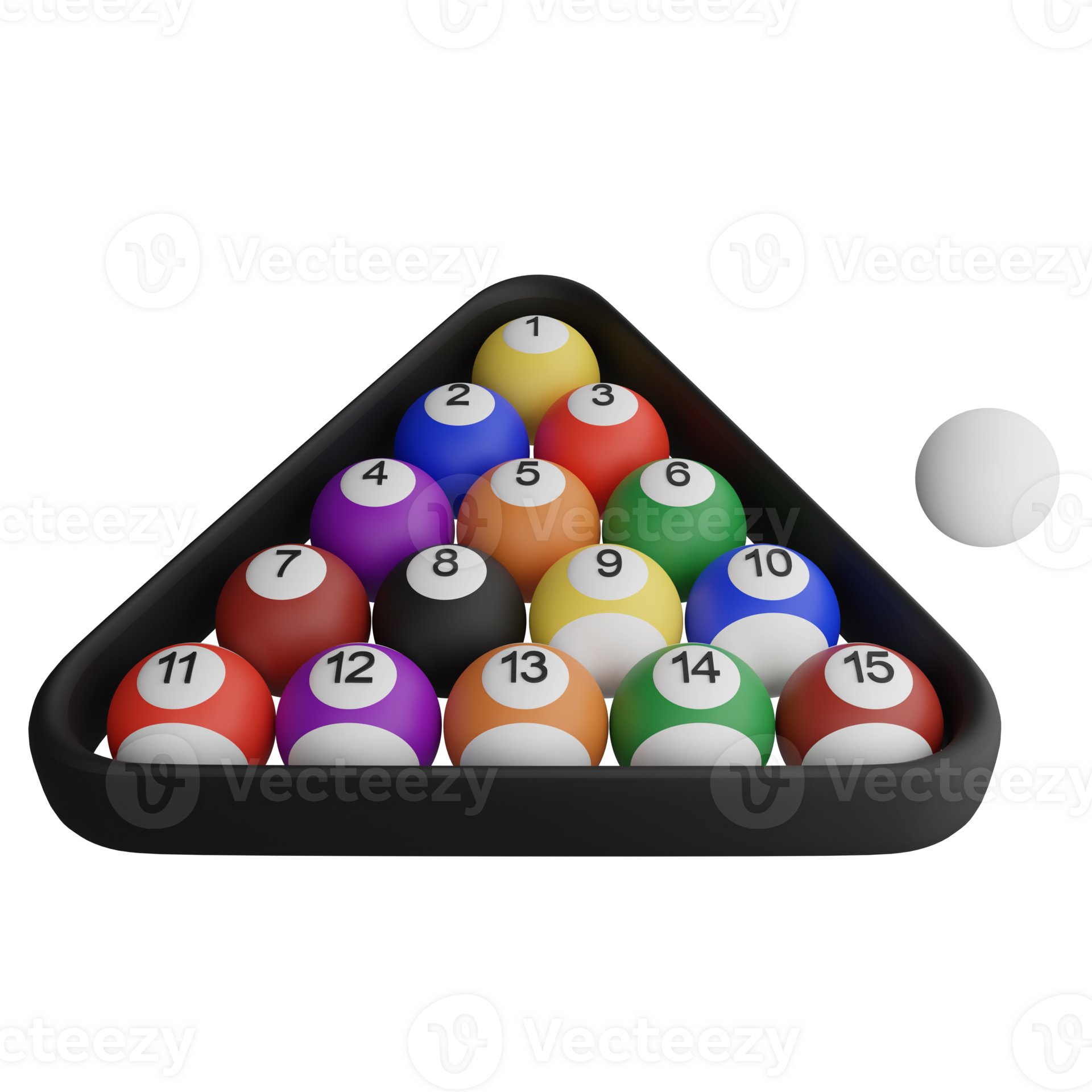 Snooker ball clipart flat design icon isolated on transparent