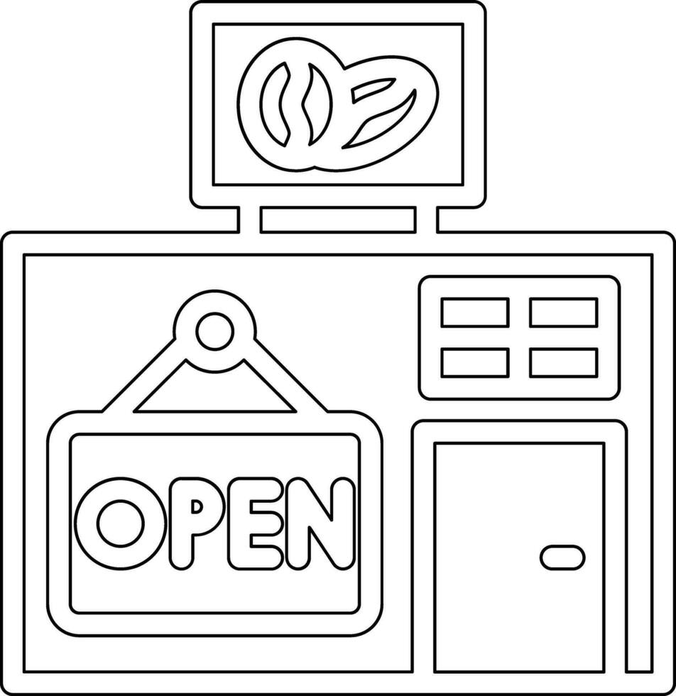 Cafe Open Sign Vector Icon