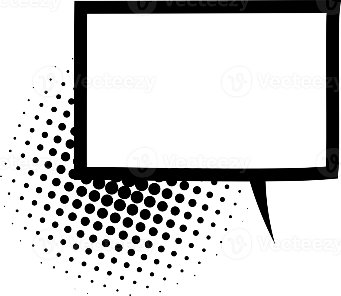 Black and white Pop art polka dots halftone speech bubble balloon icon sticker memo keyword planner text box banner, flat png transparent element design