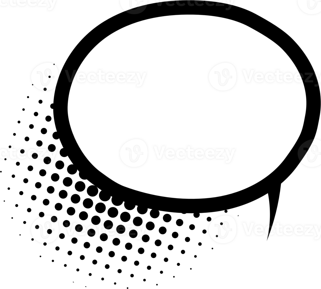 Black and white Pop art polka dots halftone speech bubble balloon icon sticker memo keyword planner text box banner, flat png transparent element design