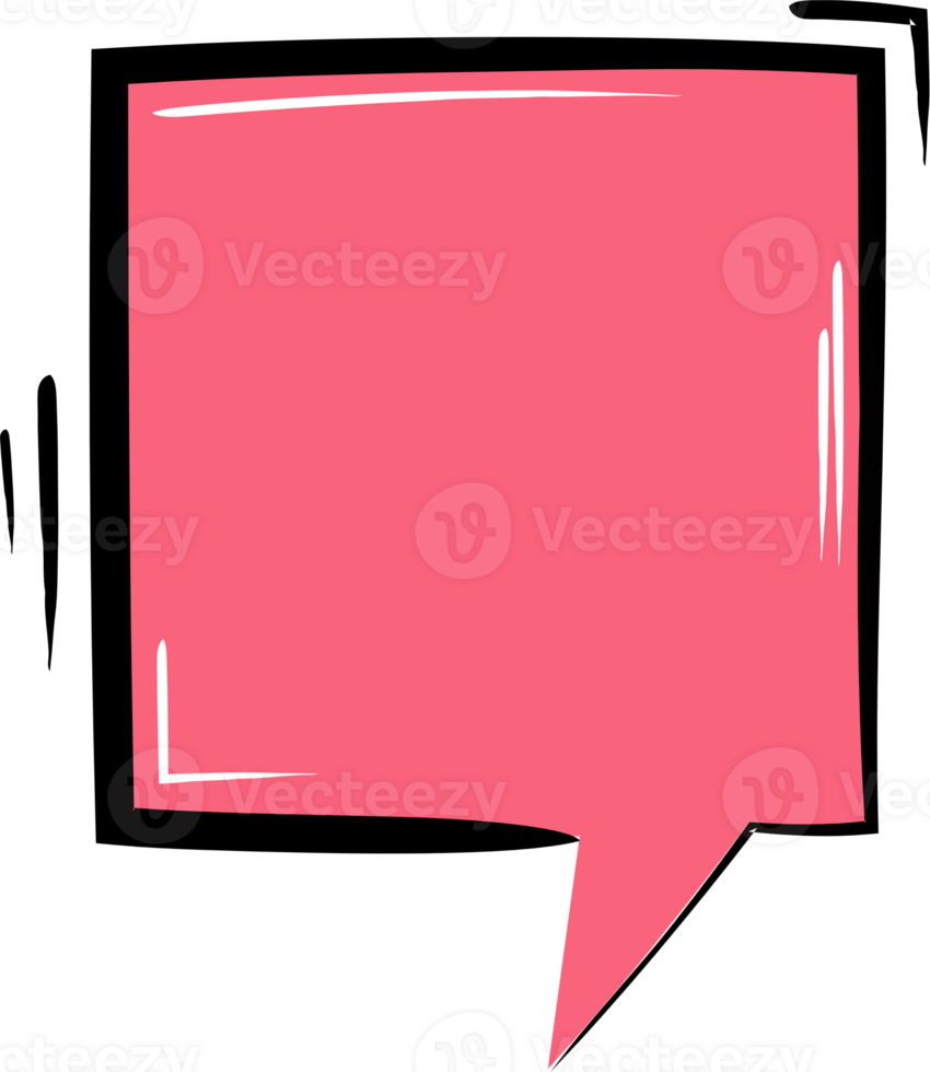 Colorful pastel pink color speech bubble balloon, icon sticker memo keyword planner text box banner, flat png transparent element design