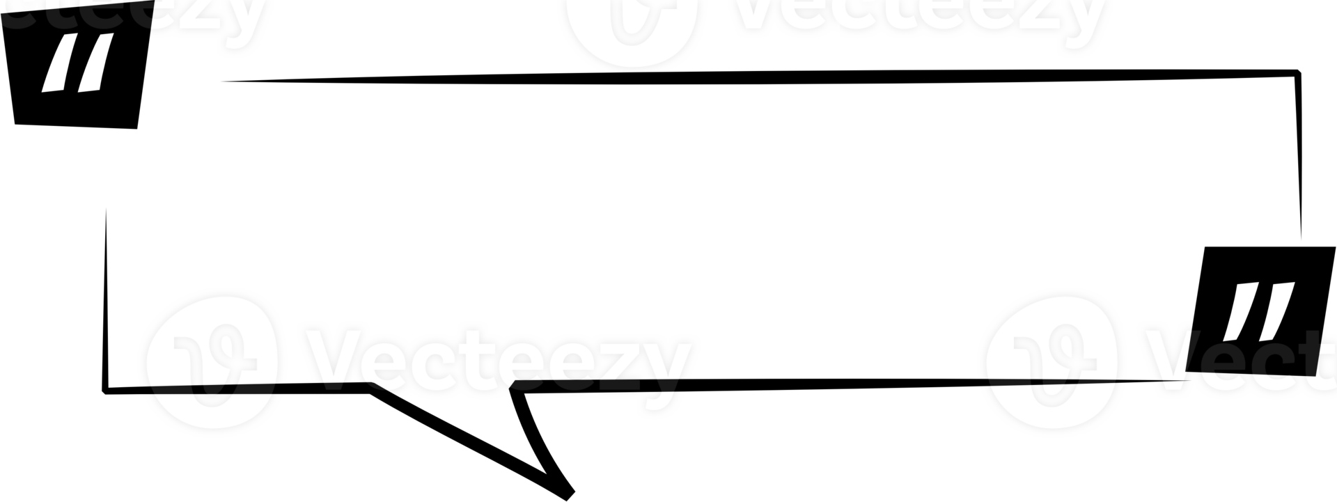 Black and white speech bubble balloon with quotation marks, icon sticker memo keyword planner text box banner, flat png transparent element design