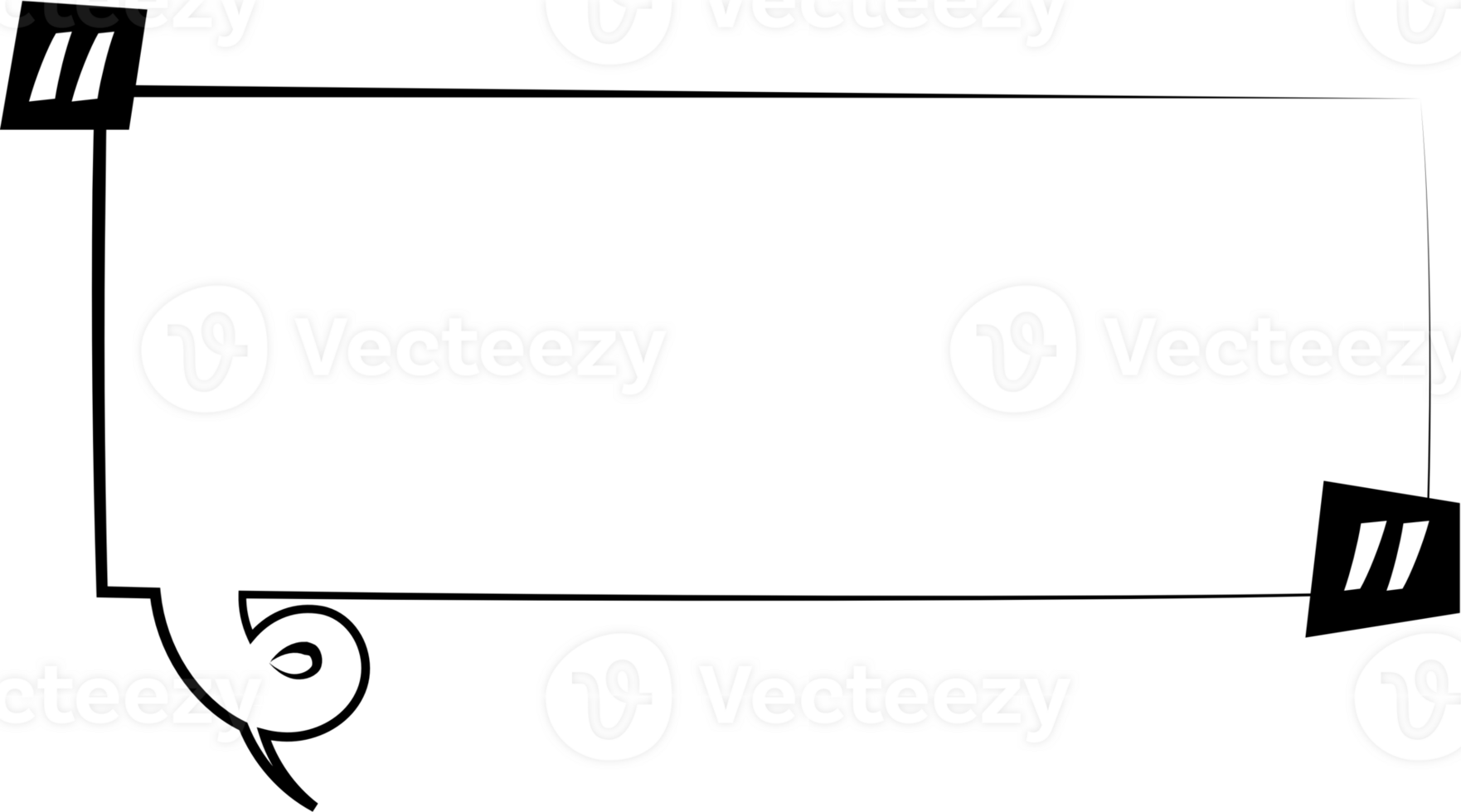 Black and white speech bubble balloon with quotation marks, icon sticker memo keyword planner text box banner, flat png transparent element design