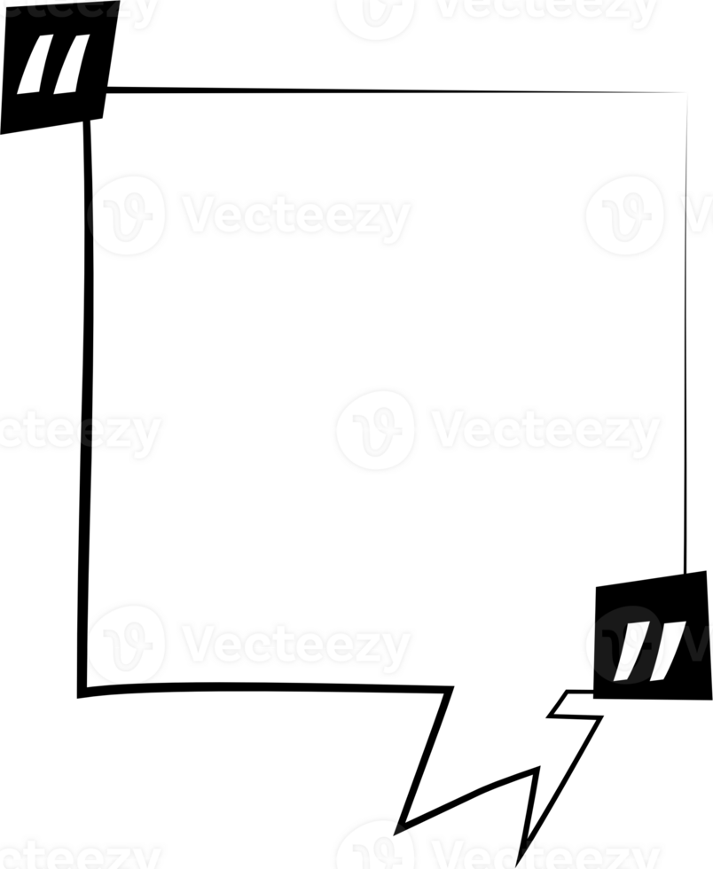 Black and white speech bubble balloon with quotation marks, icon sticker memo keyword planner text box banner, flat png transparent element design