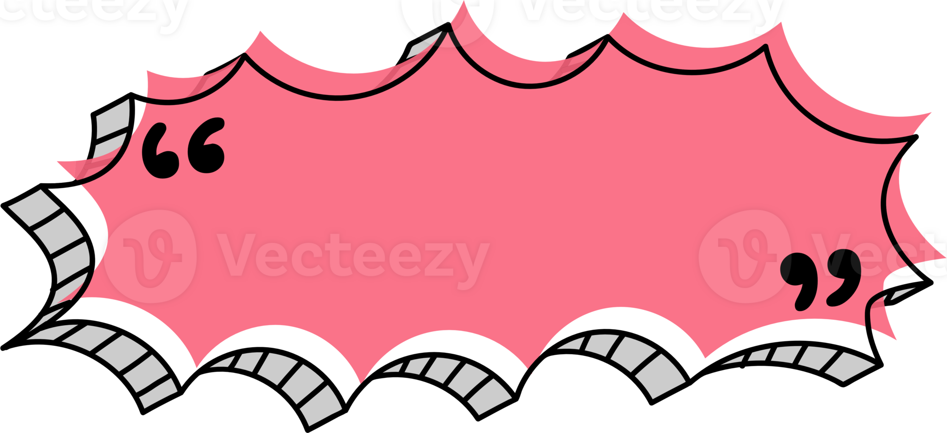 3d pink color speech bubble balloon with quotation marks icon sticker memo keyword planner text box banner, flat png transparent element design