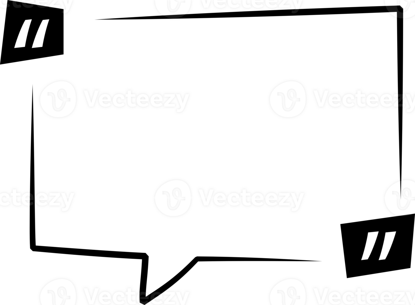 Black and white speech bubble balloon with quotation marks, icon sticker memo keyword planner text box banner, flat png transparent element design