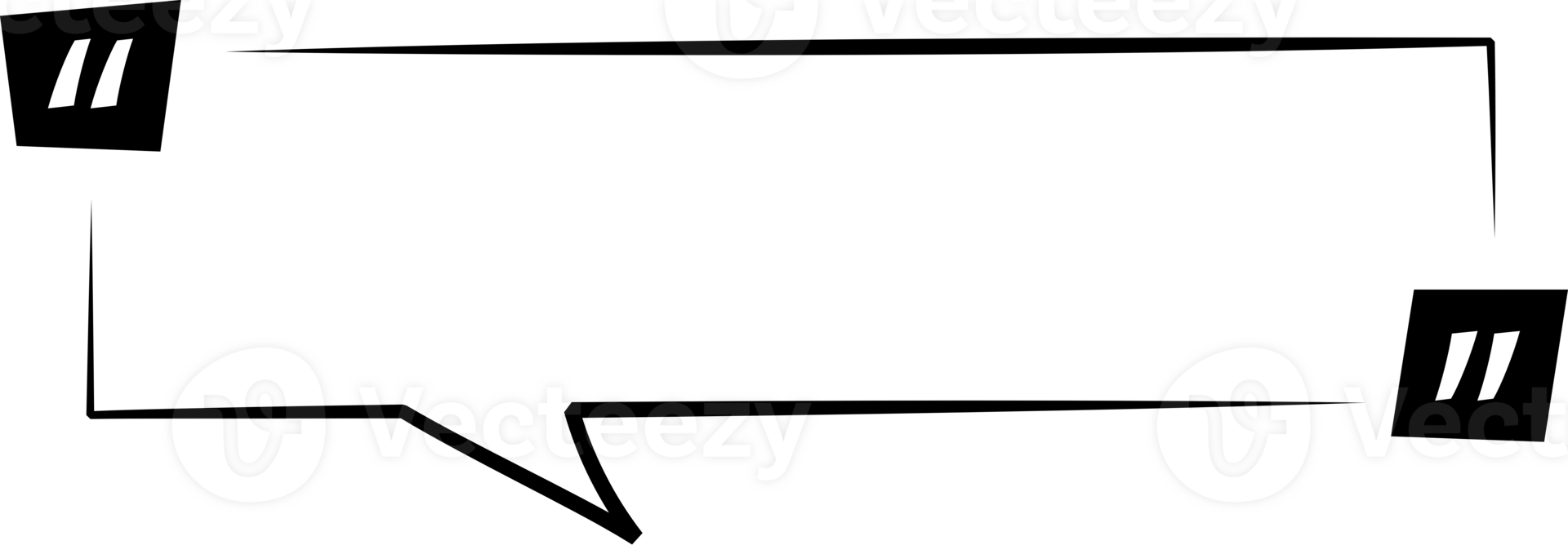 Black and white speech bubble balloon with quotation marks, icon sticker memo keyword planner text box banner, flat png transparent element design