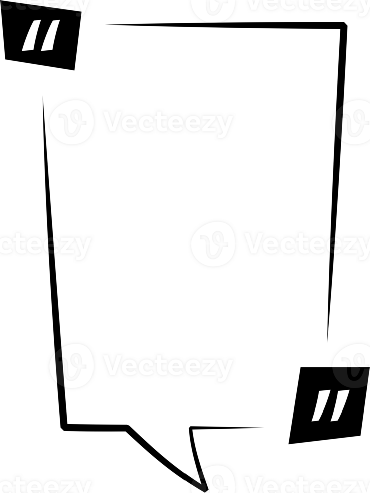 Black and white speech bubble balloon with quotation marks, icon sticker memo keyword planner text box banner, flat png transparent element design