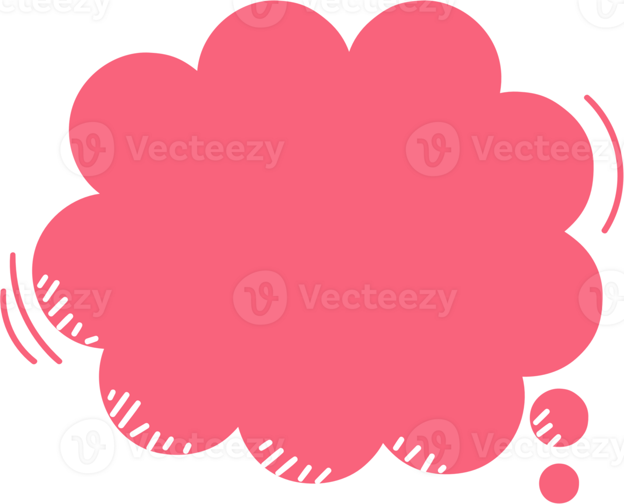 Colorful pastel pink color speech bubble balloon, icon sticker memo keyword planner text box banner, flat png transparent element design