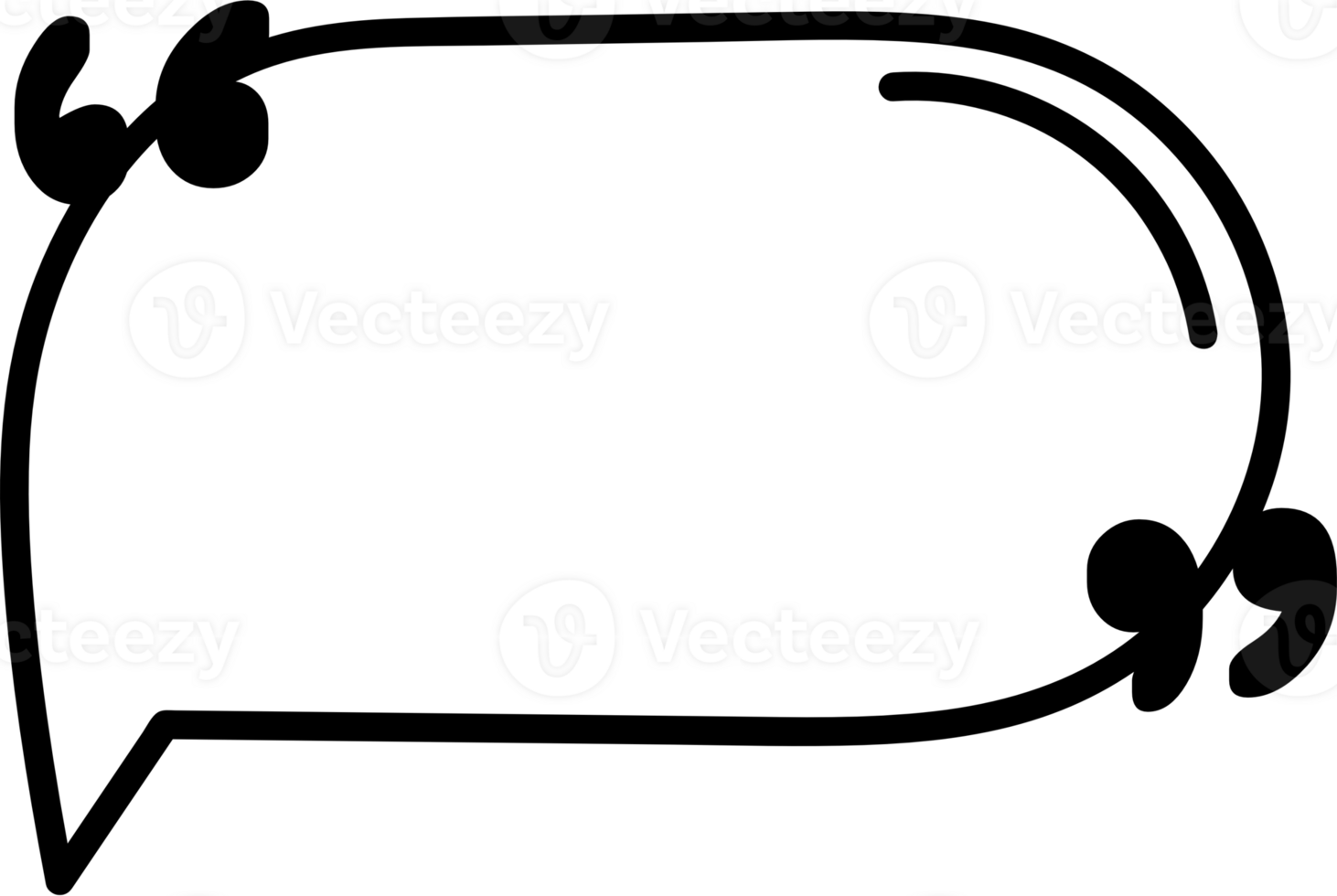 Black and white speech bubble balloon with quotation marks, icon sticker memo keyword planner text box banner, flat png transparent element design