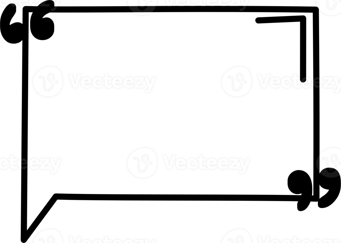 Black and white speech bubble balloon with quotation marks, icon sticker memo keyword planner text box banner, flat png transparent element design