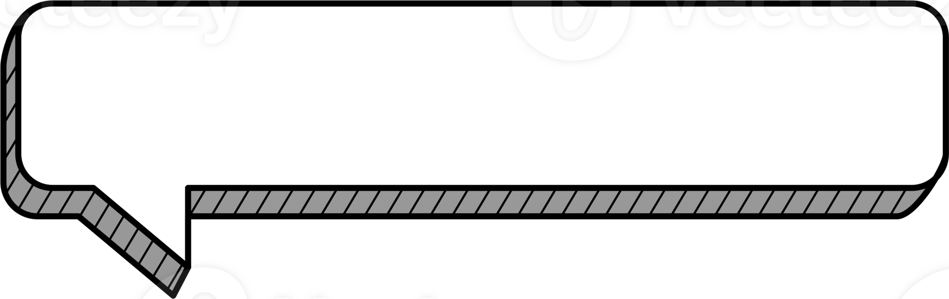3d speech bubble balloon black and white color icon sticker memo keyword planner text box banner, flat png transparent element design