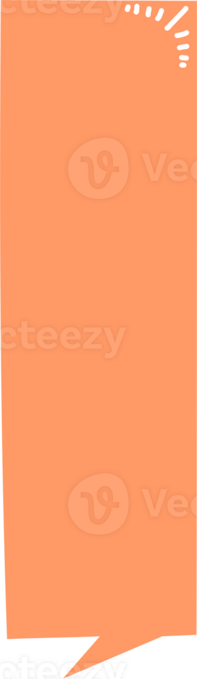 Colorful pastel orange color speech bubble balloon, icon sticker memo keyword planner text box banner, flat png transparent element design