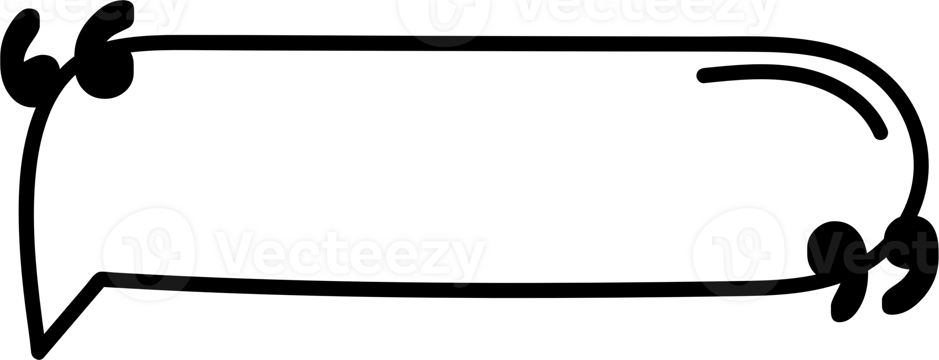 Black and white speech bubble balloon with quotation marks, icon sticker memo keyword planner text box banner, flat png transparent element design