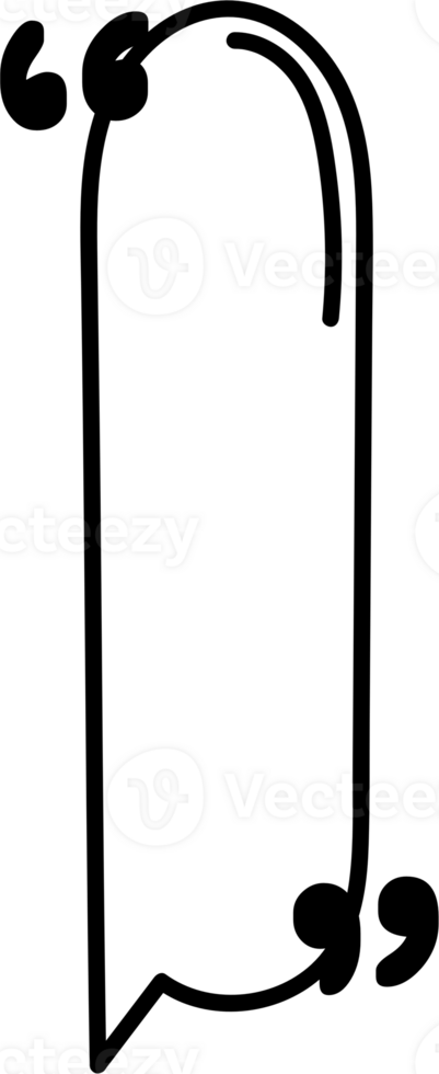 Black and white speech bubble balloon with quotation marks, icon sticker memo keyword planner text box banner, flat png transparent element design