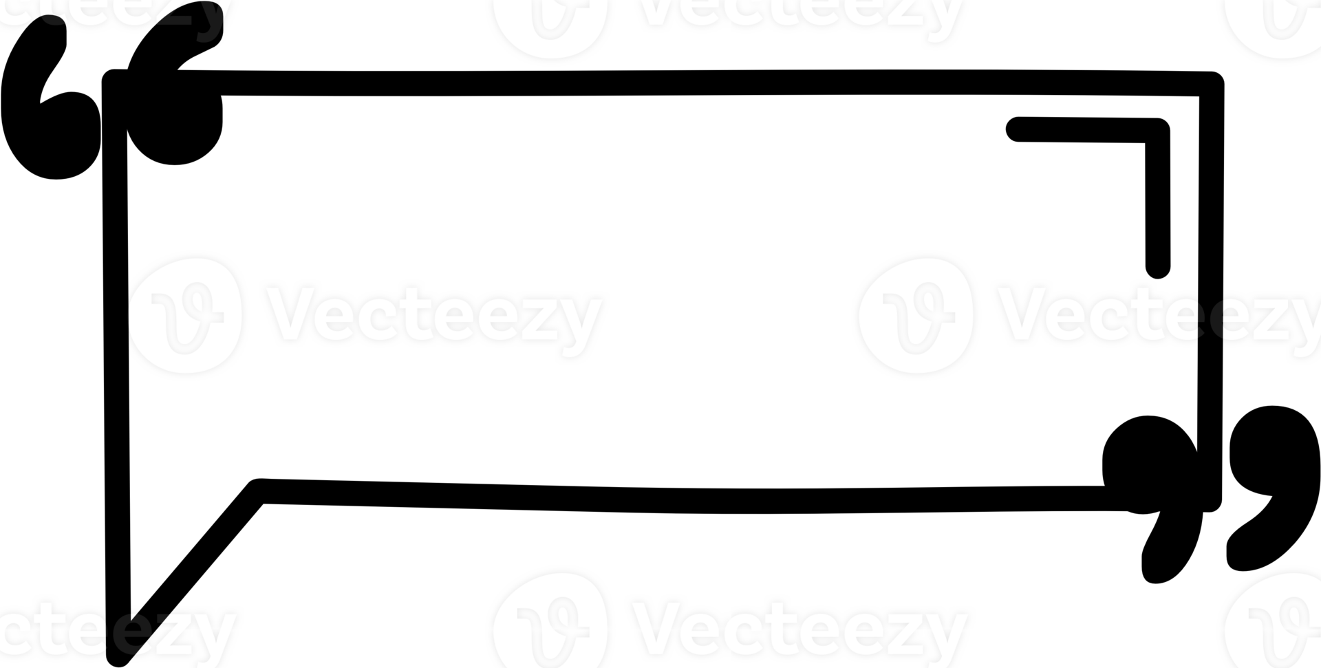 Black and white speech bubble balloon with quotation marks, icon sticker memo keyword planner text box banner, flat png transparent element design