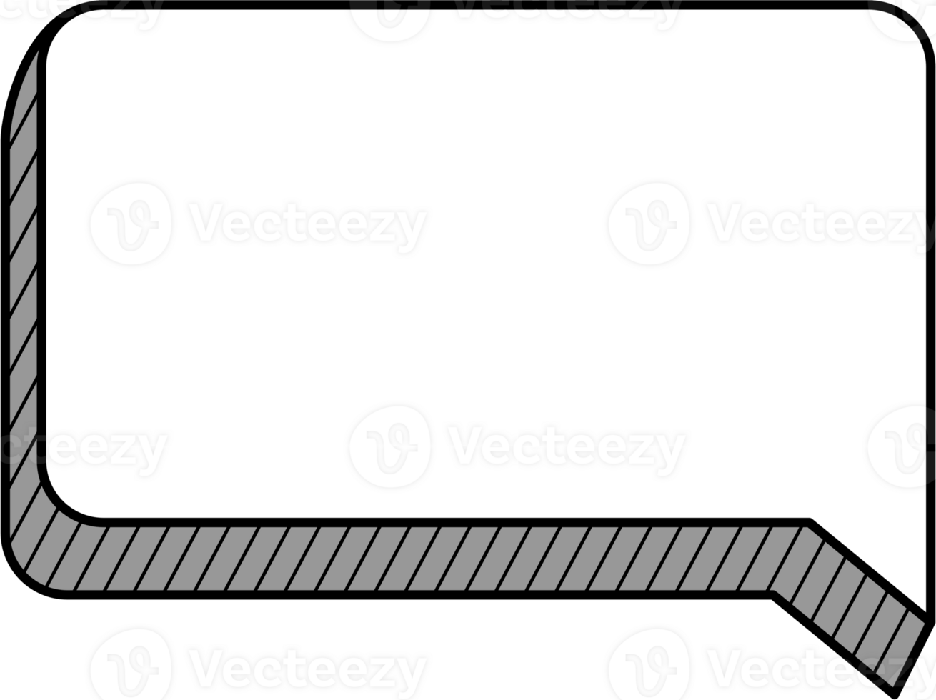 3d speech bubble balloon black and white color icon sticker memo keyword planner text box banner, flat png transparent element design