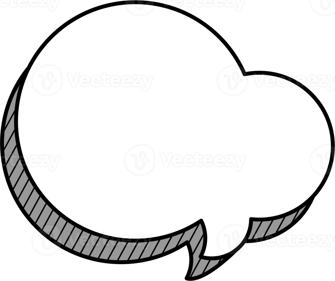 3d speech bubble balloon black and white color icon sticker memo keyword planner text box banner, flat png transparent element design