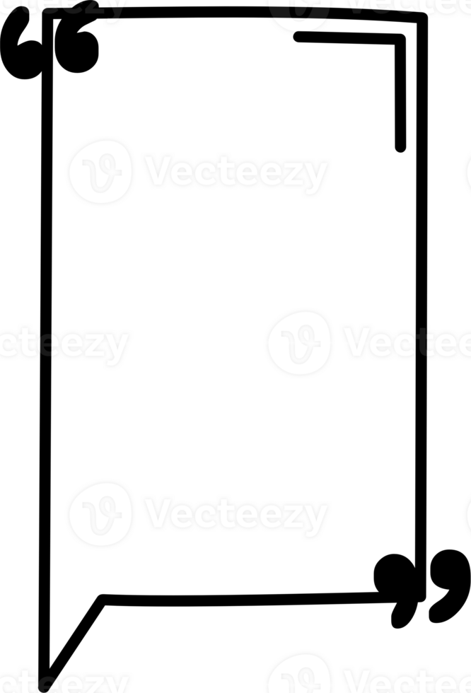 Black and white speech bubble balloon with quotation marks, icon sticker memo keyword planner text box banner, flat png transparent element design