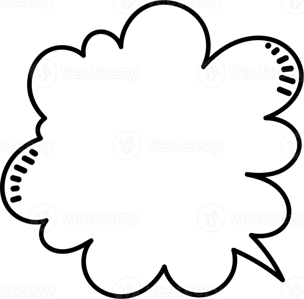 Black and white speech bubble balloon, icon sticker memo keyword planner text box banner, flat png transparent element design