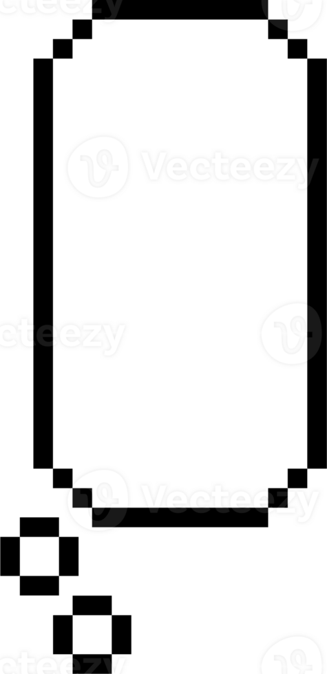 8bit retro game pixel speech bubble balloon icon sticker memo keyword planner text box banner, flat png transparent element design