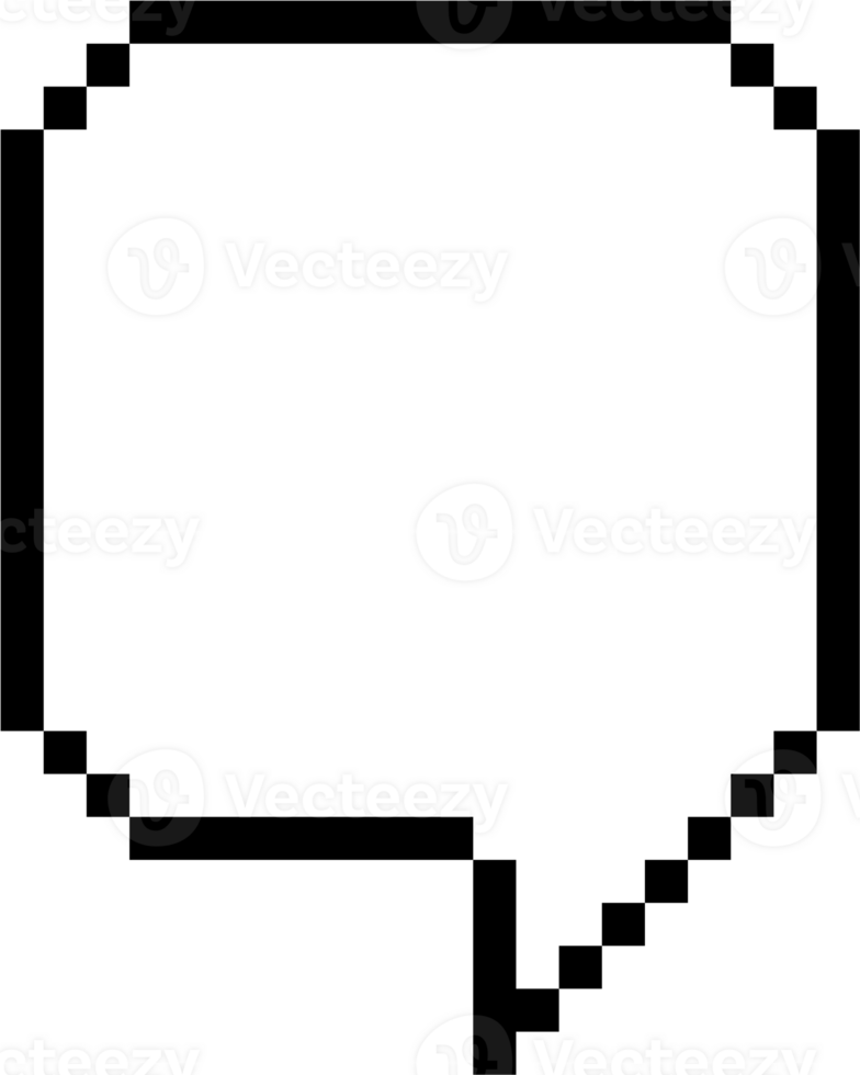 8bit retro game pixel speech bubble balloon icon sticker memo keyword planner text box banner, flat png transparent element design