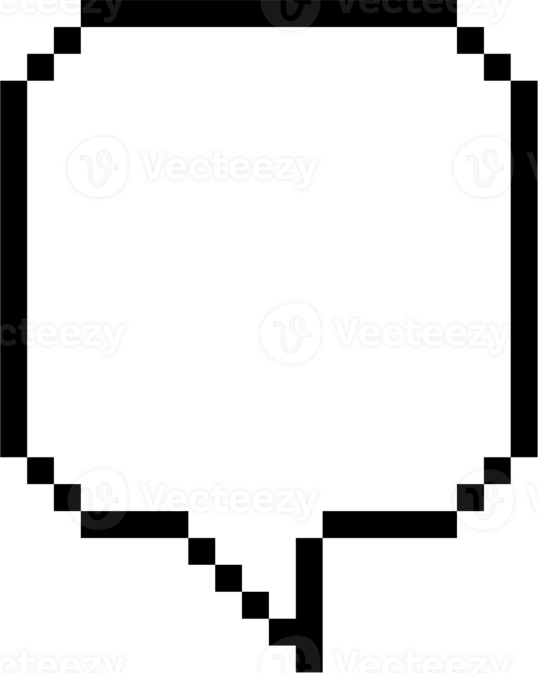 8bit retro game pixel speech bubble balloon icon sticker memo keyword planner text box banner, flat png transparent element design