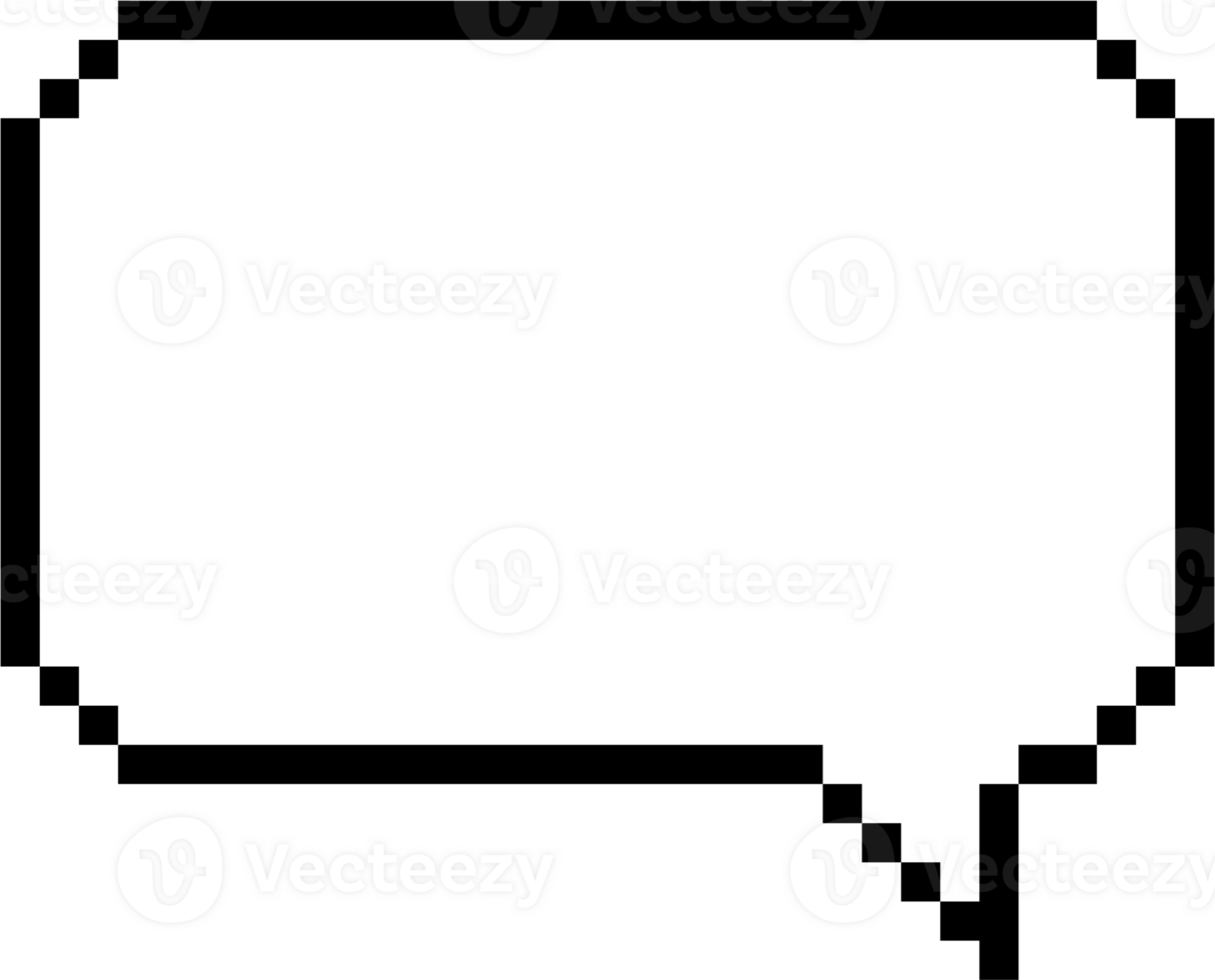 8bit retro game pixel speech bubble balloon icon sticker memo keyword planner text box banner, flat png transparent element design