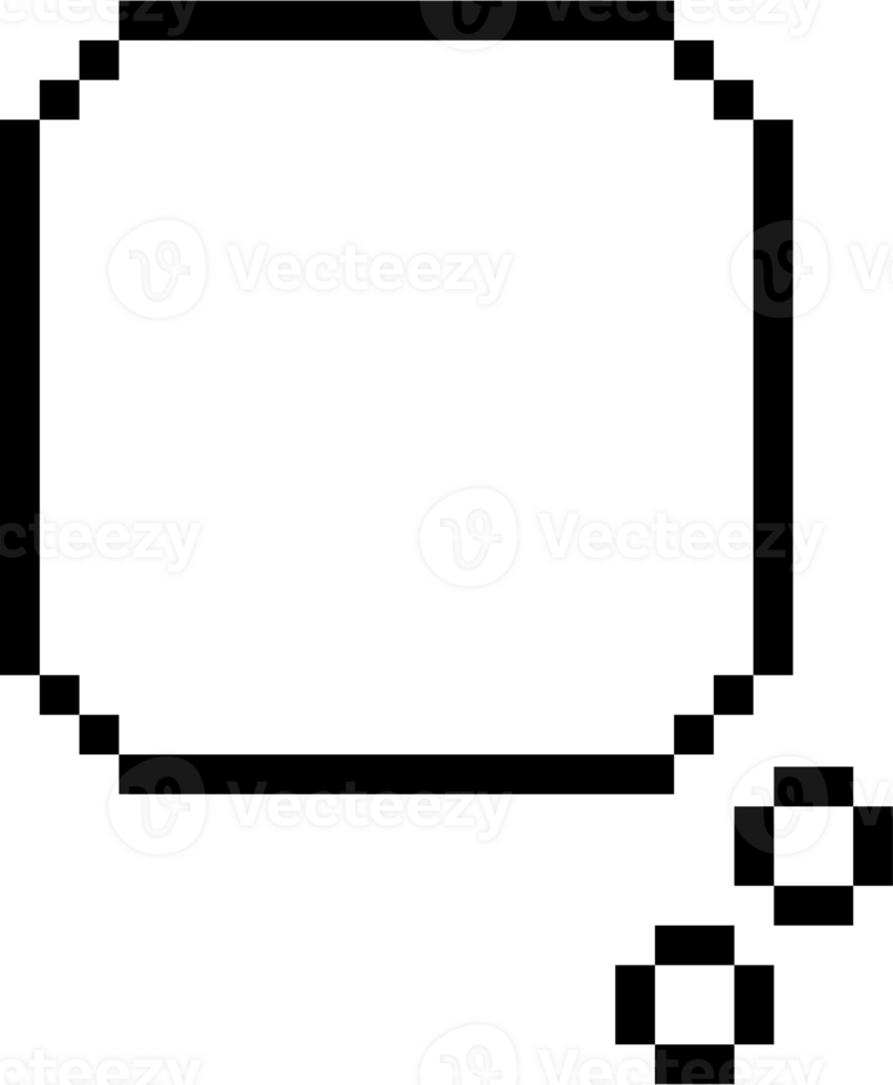 8bit retro game pixel speech bubble balloon icon sticker memo keyword planner text box banner, flat png transparent element design