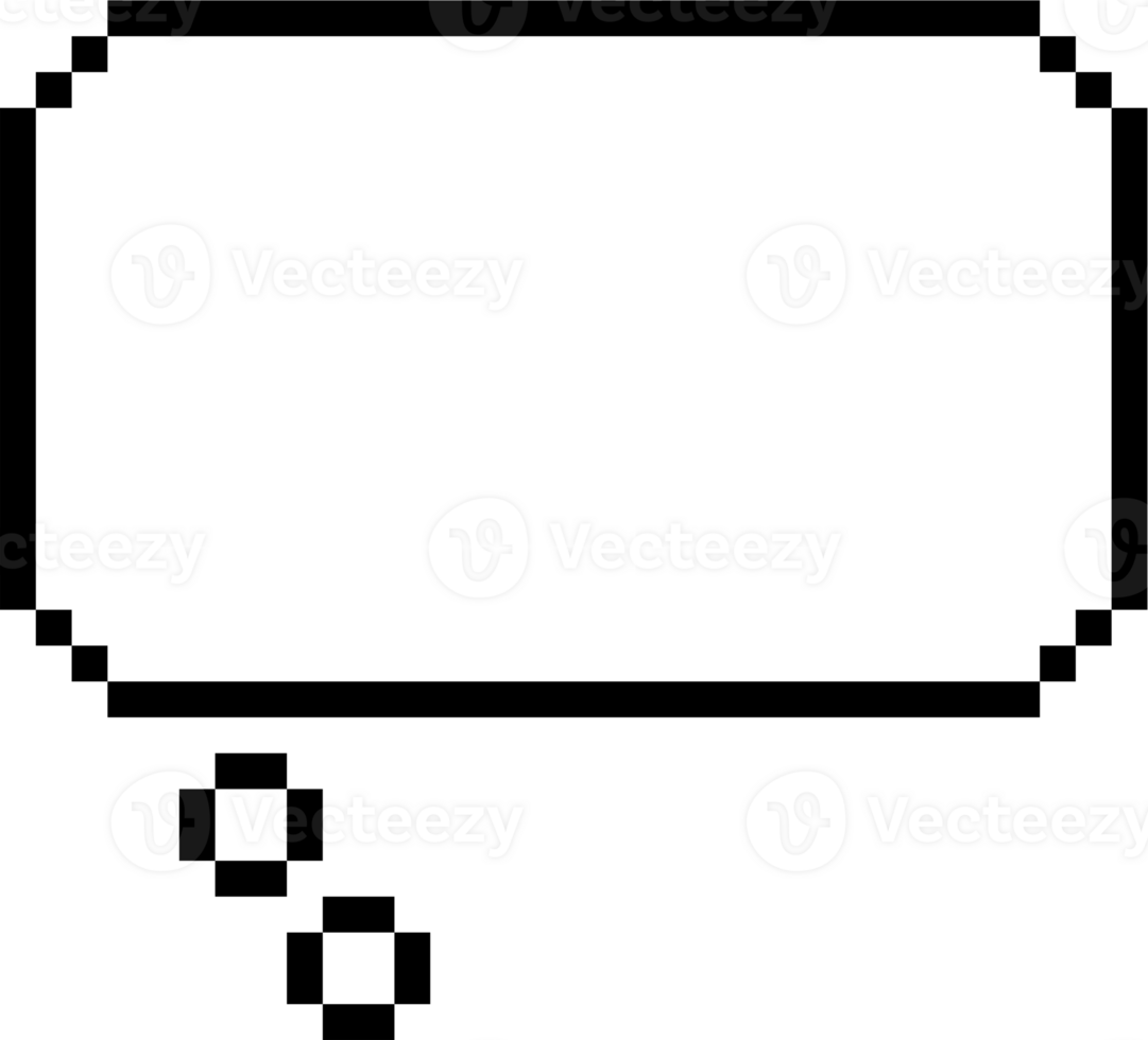 8bit retro game pixel speech bubble balloon icon sticker memo keyword planner text box banner, flat png transparent element design